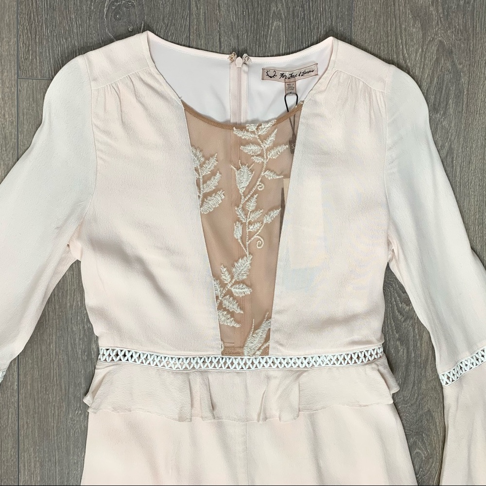 For Love & Lemons Emelia Romper Dusty Pink Size Medium - Picture 4 of 16